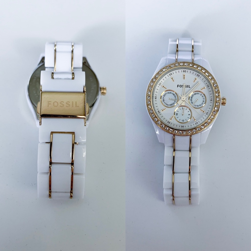 White and Gold Fossil Watch